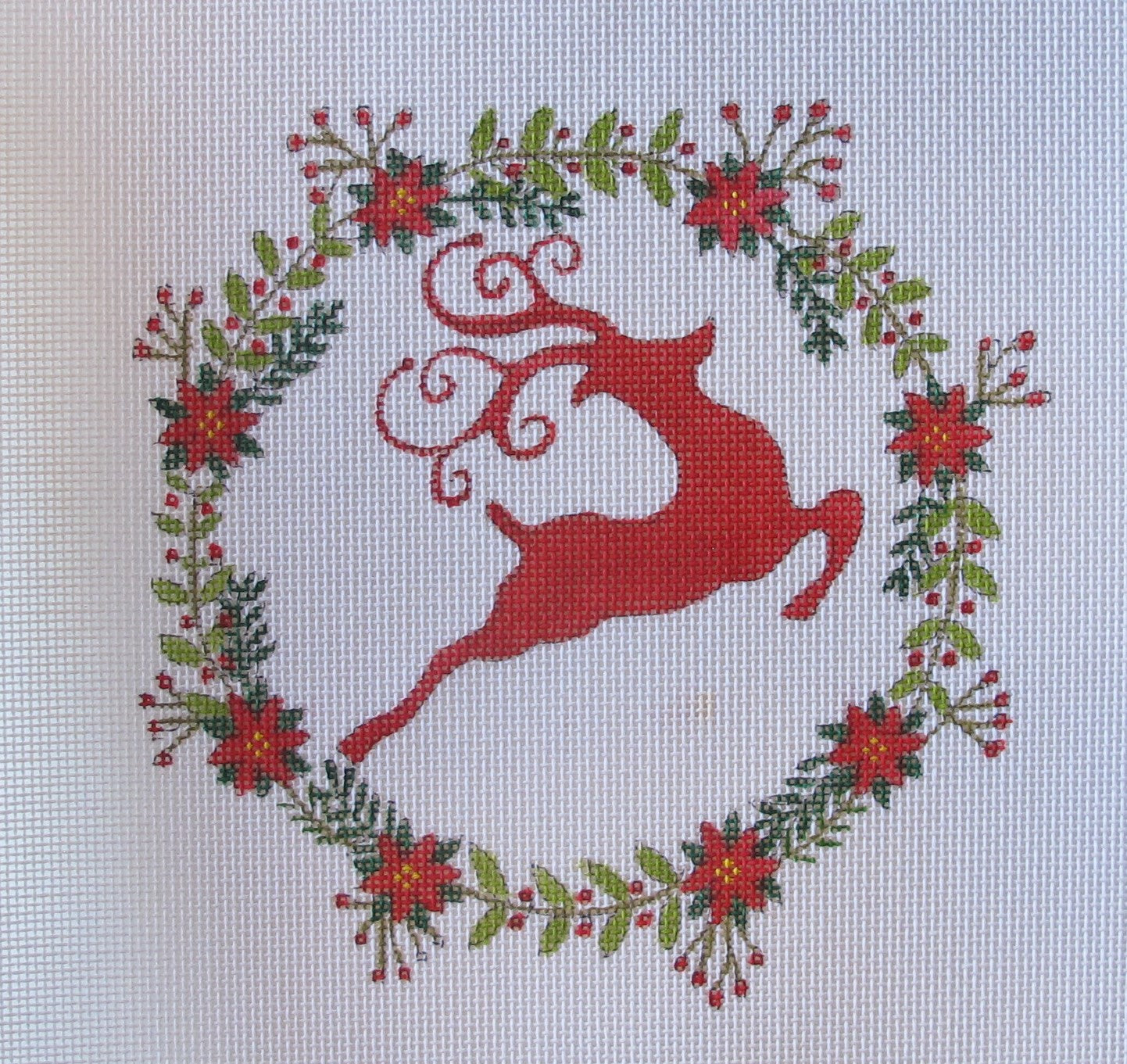 Leaping Deer in Wreath