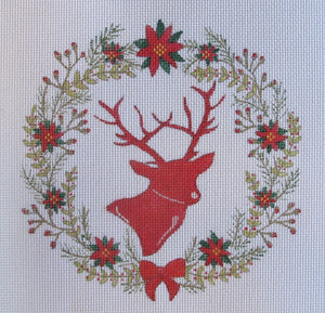 Profile Deer in Wreath