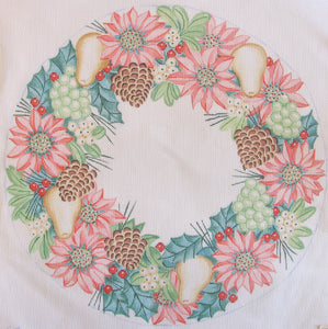 Pine Cones & Poinsettia Wreath
