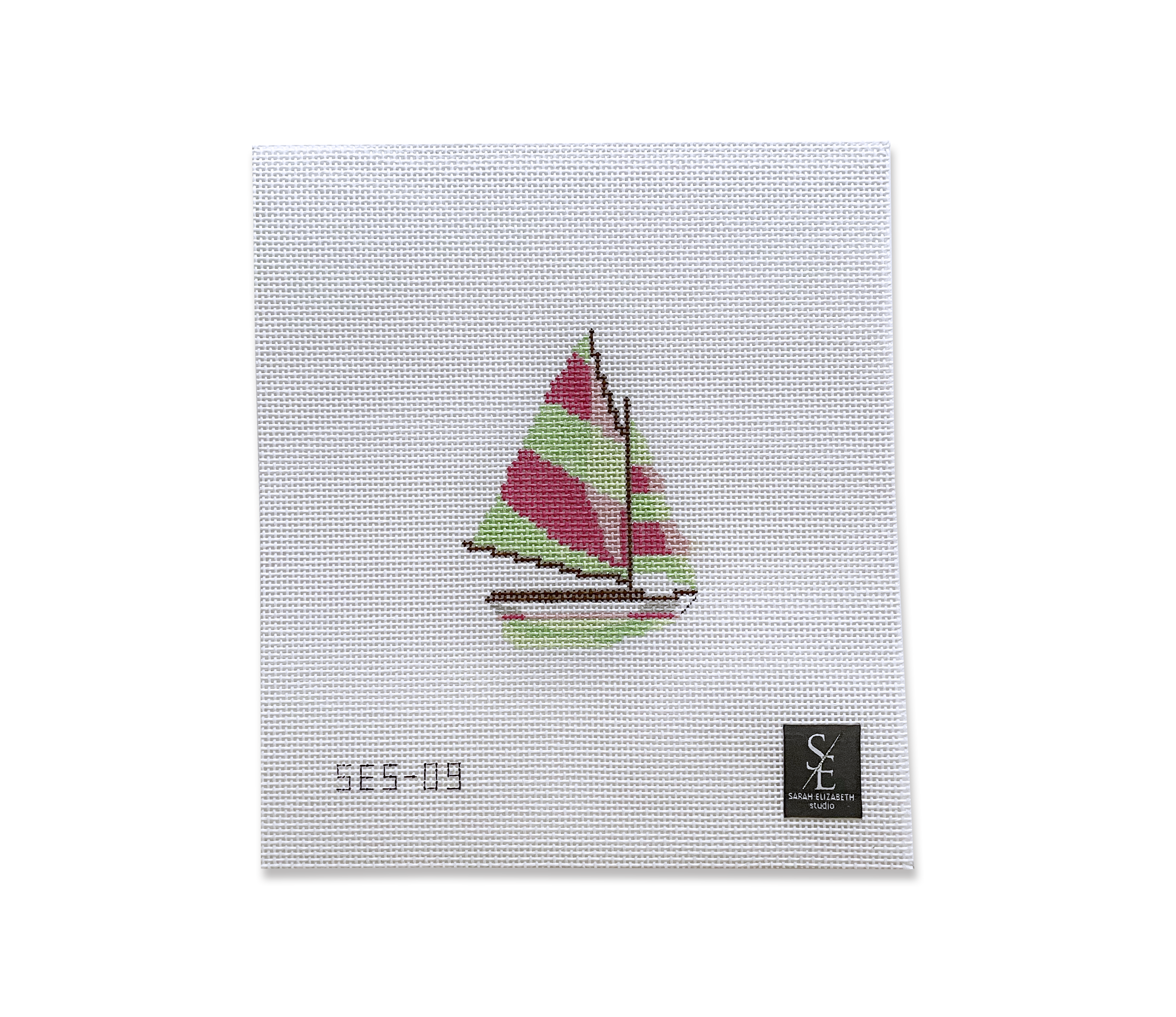 Sailboat with Pink and Green Stripe